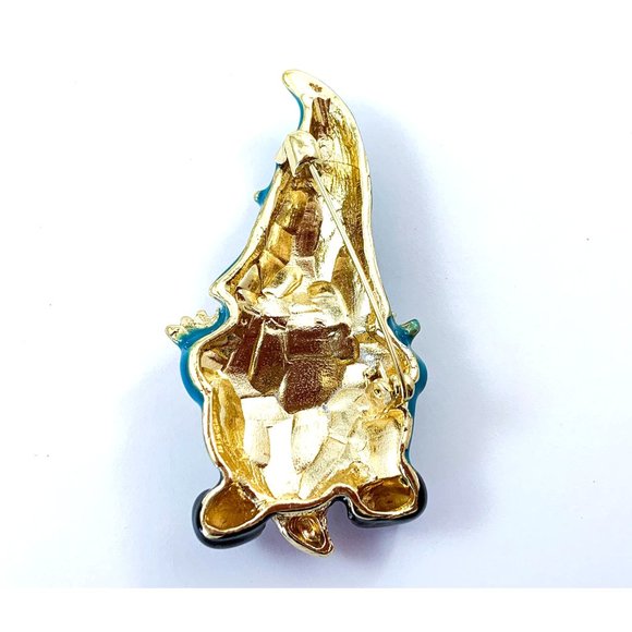 Flower-Loving Garden Gnome Pin/ Brooch - NEW - Picture 4 of 5